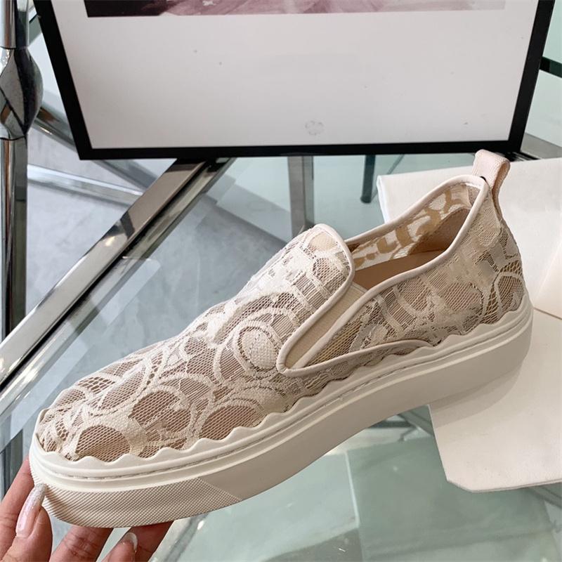 

Женские кроссовки, белая летняя женская обувь для отдыха на кружевной толстой подошве, удобная женская прогулочная обувь без шнуровки, лоферы