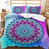 Bohemian Mandala Duvet Cover - Blue Boho Chic Microfiber Bedding Set, Twin/Queen/King/Full Size for Kids & Teens
