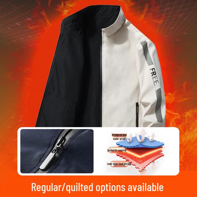 Men's Double-Sided Cotton Jacket: Casual Loose Fit, Spring/Autumn Pilot Baseball Style