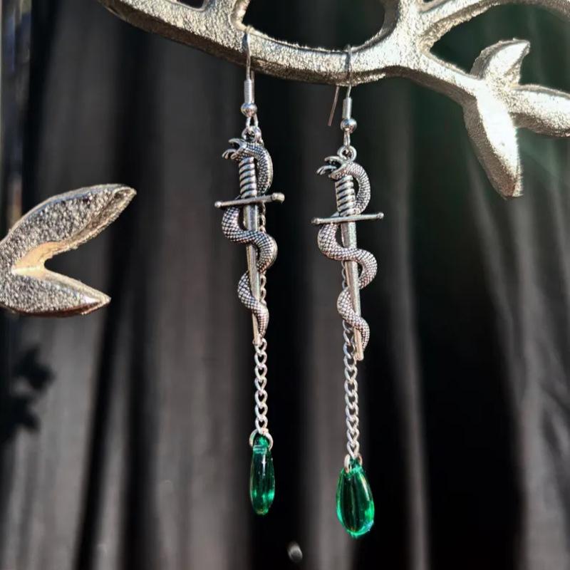 Punk Goth Style Sword Drop Dangle Earrings For Women New Trend Hip Hop Rock Party Jewelry Y2K Accessories