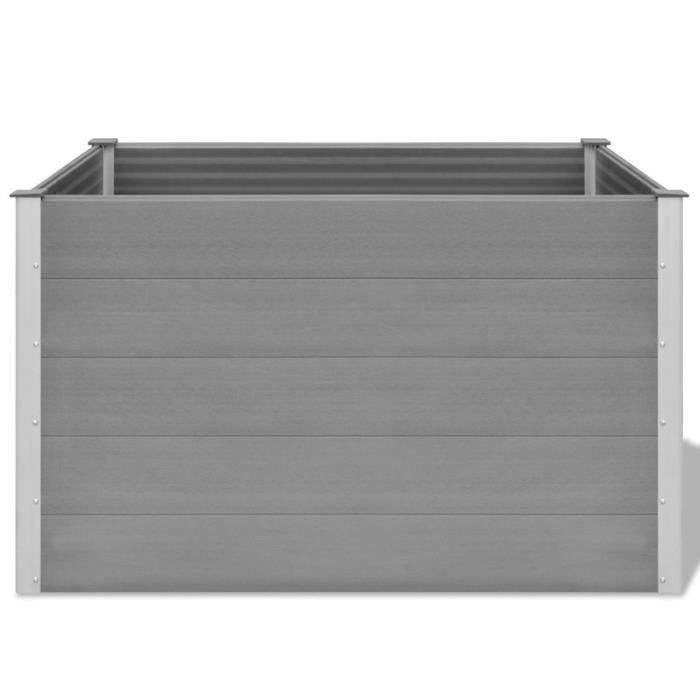 Jardinière - WPC - 150 x 100 x 91 cm - Gris - Durable - Résistante aux intempéries