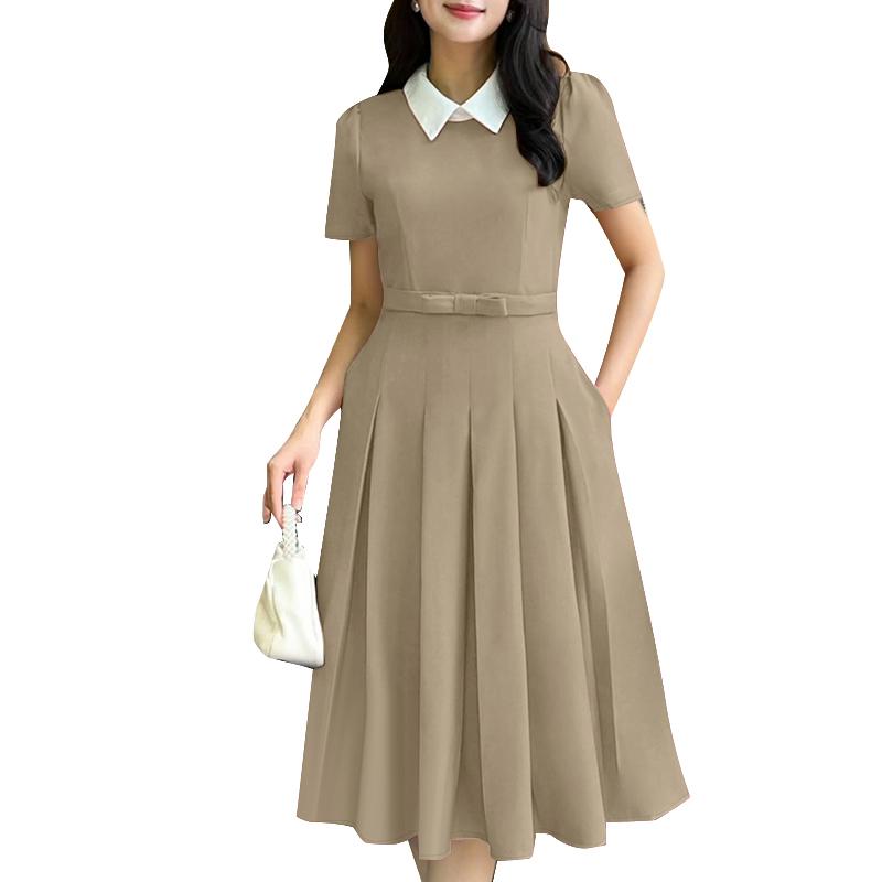 

ZANZEA Женское лоскутное кукольное воротниковое летнее повседневное платье с коротким рукавом 2XL