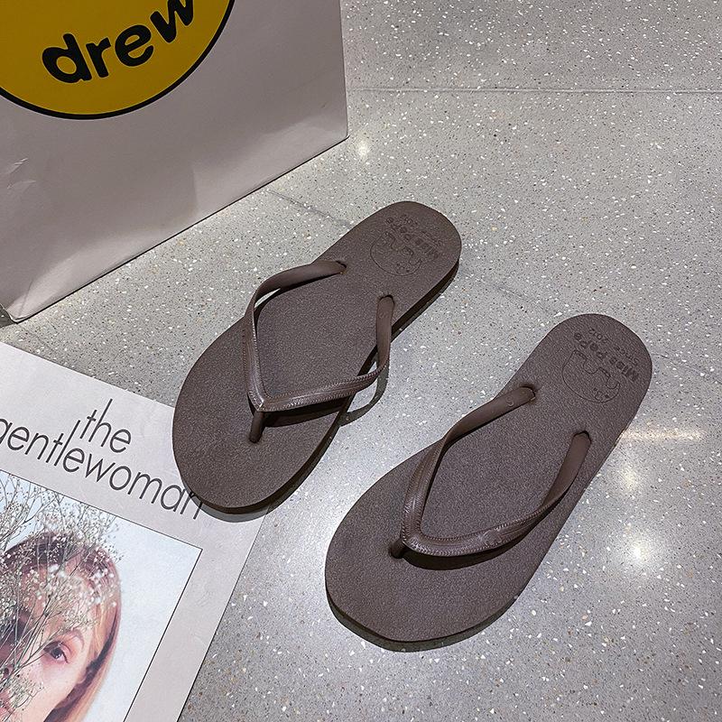 Women s Summer Outdoor Flip-Flops - Simple Solid Color Thong Sandals for Beach S (Suggest 35-36)