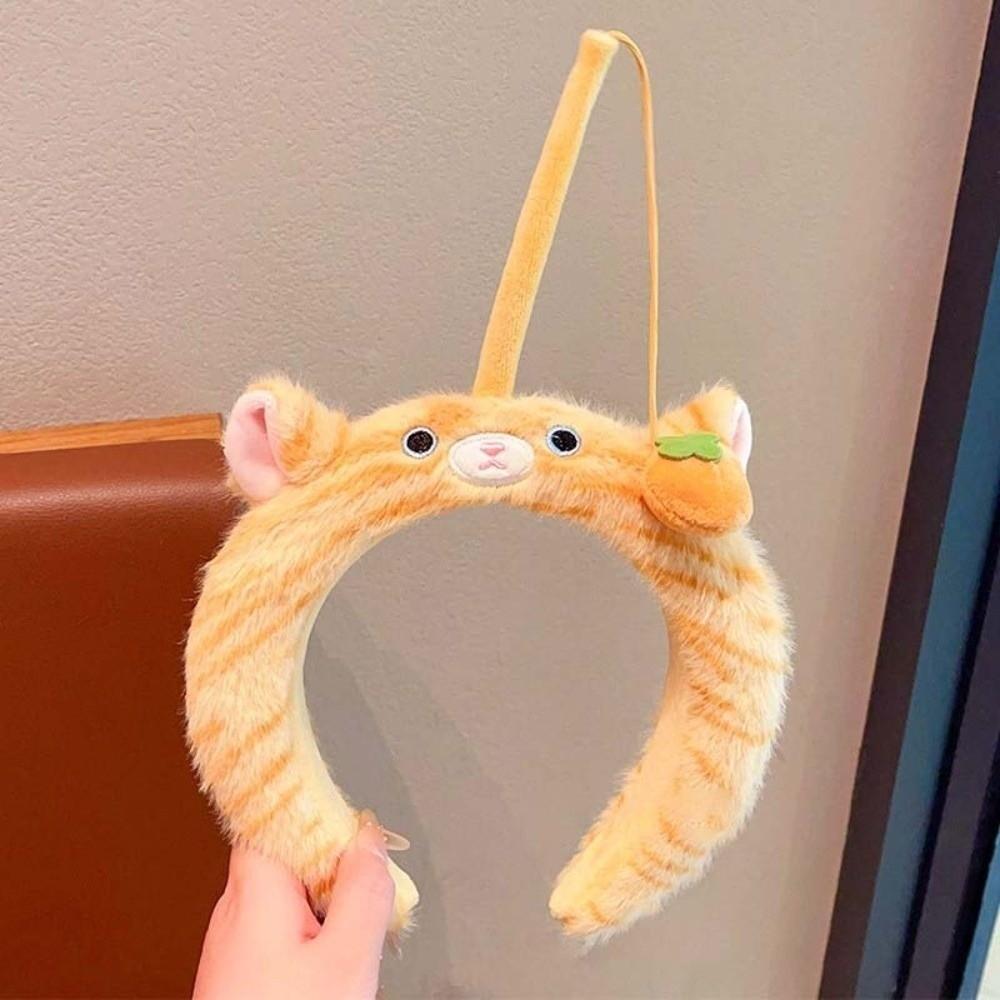 Panda Cat Fishing Plush Headband Hair Accessories Girls Cartoon Hairband Adorable Hair Hoop  Party