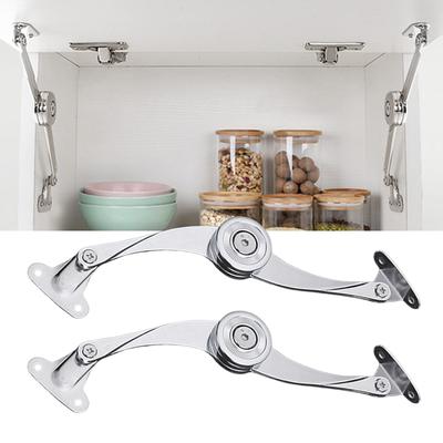 2Pcs Heavy Duty Lid Support Hinges Soft Close Folding Lid Stay Hinge for Furniture Kitchen Cabinet Cupboard Wardrobe