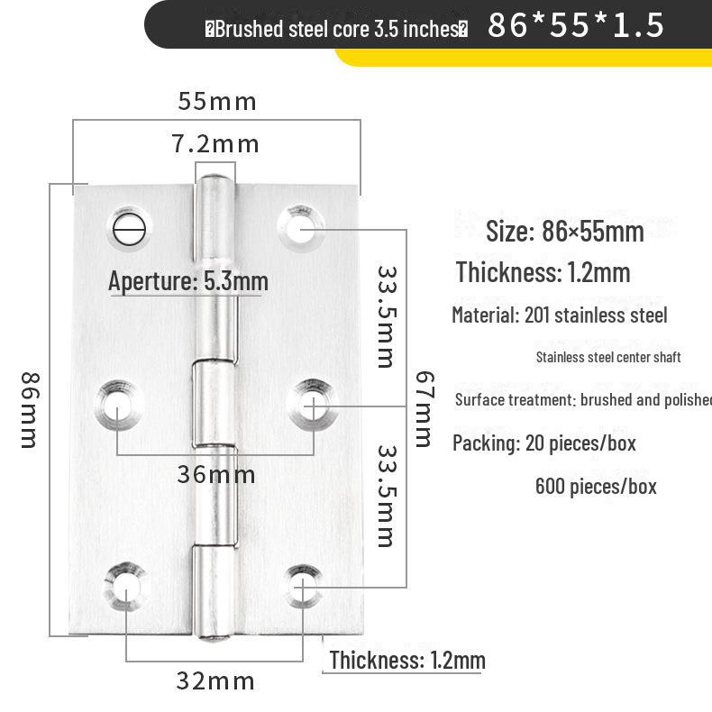 Miniaturowe płaskie zawiasy ze stali nierdzewnej do drzwi szafek drewnianych - rozmiary: 1, 1,5, 2, 2,5, 3, 4 cale