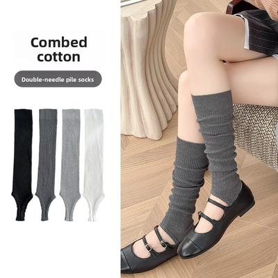Lady Spring and Autumn Solid Color Personality Thin Legs Ballet Wind Foot Socks Calf Pile Socks