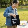 Canvas Insulated Lunch Bag Large Capacity Food Storage Bag Tote Portable Picnic Bag  School