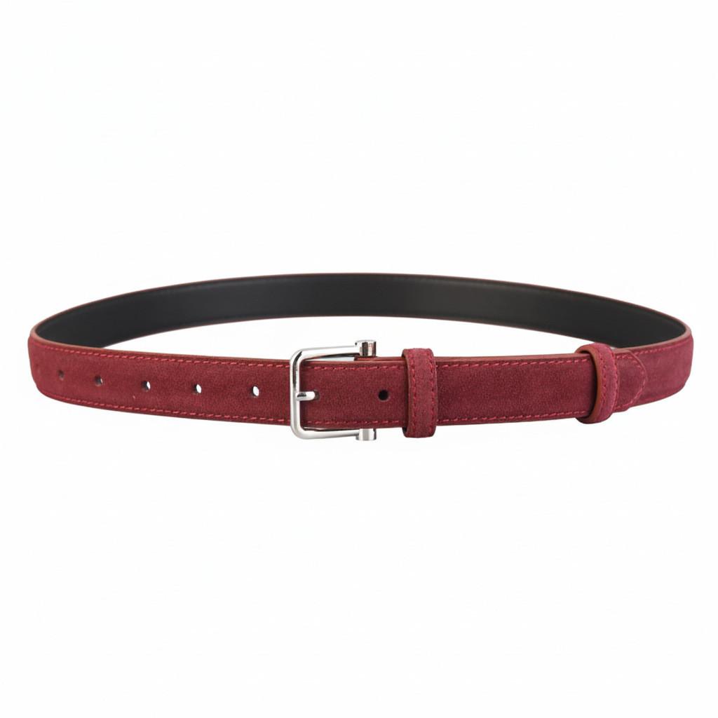 

Classic Leather Womens Belt With Alloy Buckle For Casual And Office Wear Angora Red