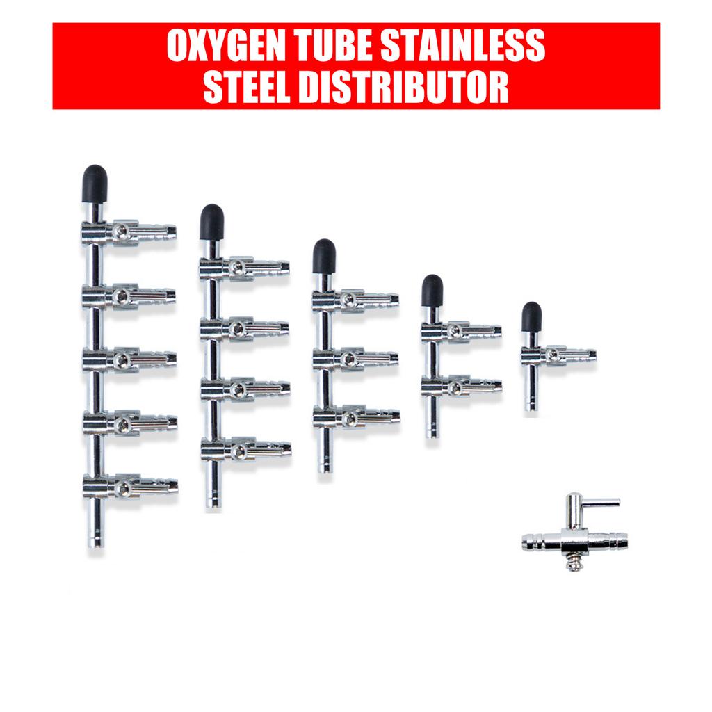 Fishank Sauerstoffverteilungssystem Sauerstoffbelüfter Steuerventil Edelstahl Pumpe Verteiler für Aquarien zur Heimnutzung