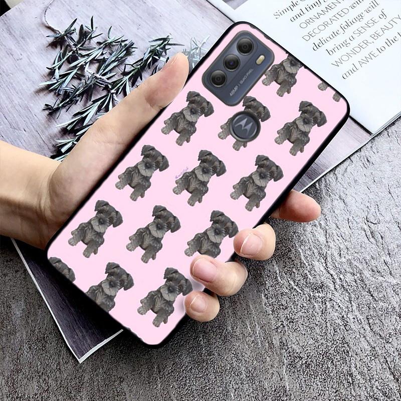 Schnauzer Welpen hund Telefon Fall für Motorola Moto E32 E20 E40 G22 G52 G20 G30 G100 G60 G50 G10 GPure GStylos G9 eine Aktion Makro