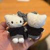NEW ME 6th Collaboration 8CM Black KT Stuffed Toy Keychain Lady Houndstooth Pink Hoodie Black Skin Kitty Cat Bag Charm Pendant