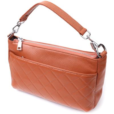 Dámská středně velká taška se třemi přihrádkami z pravé kůže VINTAGE Bag 22804 Red