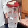 Water bottle summer water cup female ins straw cup student high value tea separation tea cup cherry puppy office worker