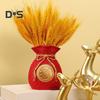 Lucky Bag Vase Wealth Bag Flower Vase Table Centerpiece Fortune Bag Money Bag Figurine for Bedroom Office Chinese New Year Decor