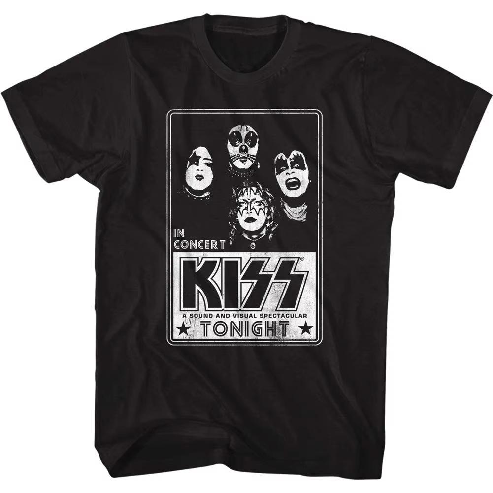 KISS Rockandroverover Graphic Print Summer Autumn Winter Mens and Womens Short Sleeved Tshirt Casual Loose Outdoor Street
