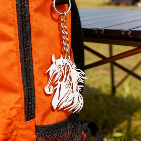 Keychain Hollow Horse Head Charm Key Chain Decorative Good Luck Key Holder Backpacks Handbags Car Key Accessories