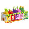 Kids' Educational Fruit & Veggie Vending Cart: Multifunctional Shape & Color Matching Toy with Pull-Along Radishes for Early Learning