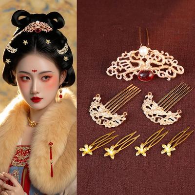 1 Set Classical Ancient Hair Stick Chinese Style Flower Hair Comb  Hanfu Hair Accessories