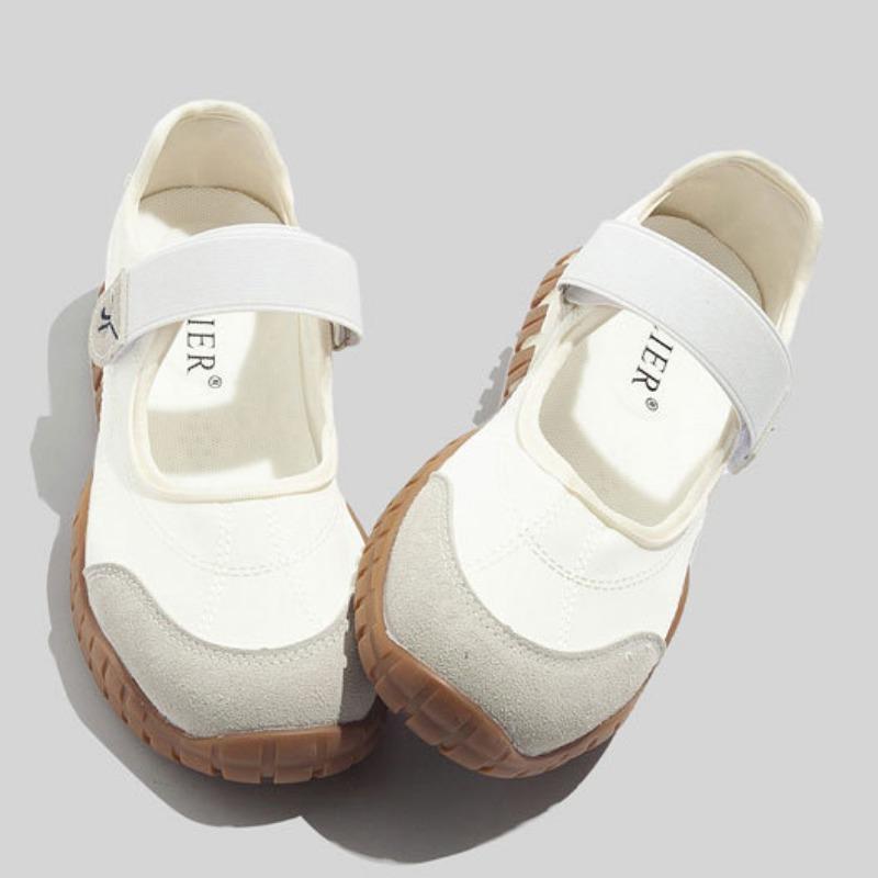 Velcro Casual Shoes Mary Jane Sneakers Soft Sole White Shoes Fashion Women's Shoes