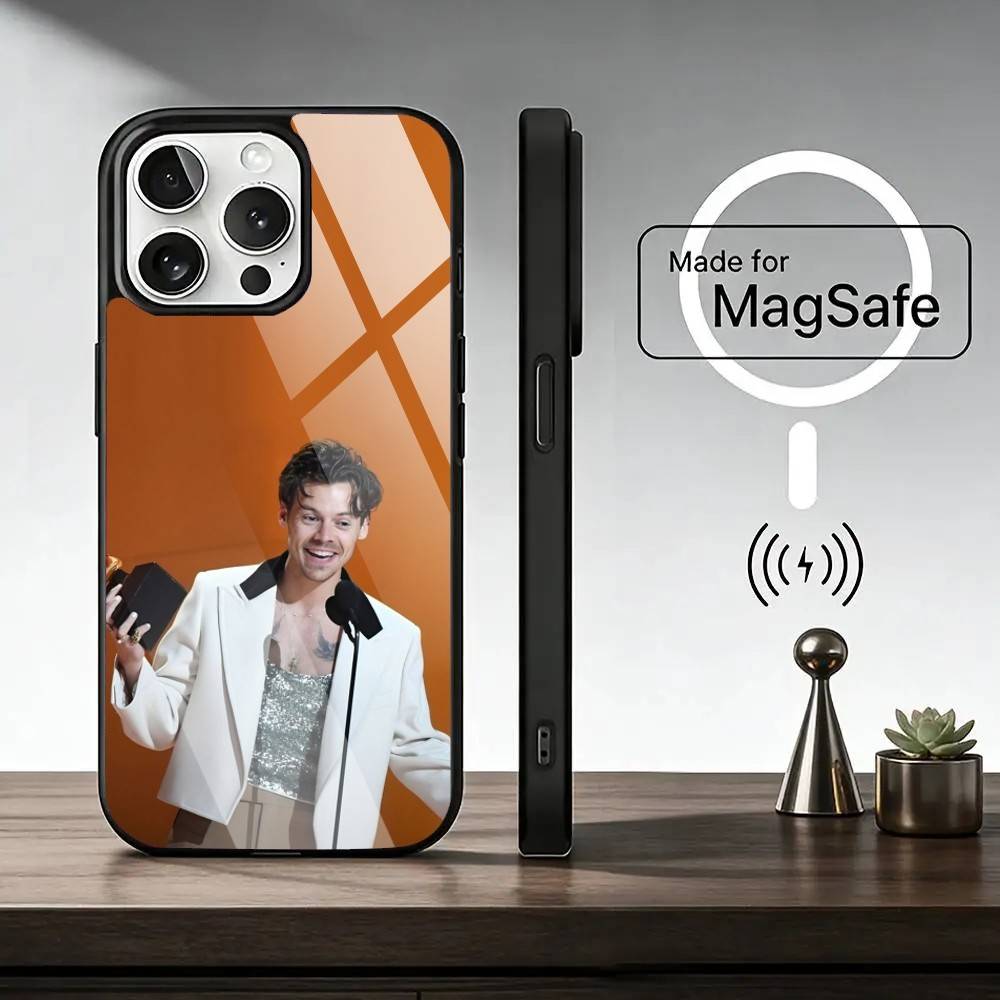 Singer Harry S-Styles Phone Case For iPhone17,16,15,14,13,12,11 Plus,Pro Magnetic with Magsafe Wireless Charging