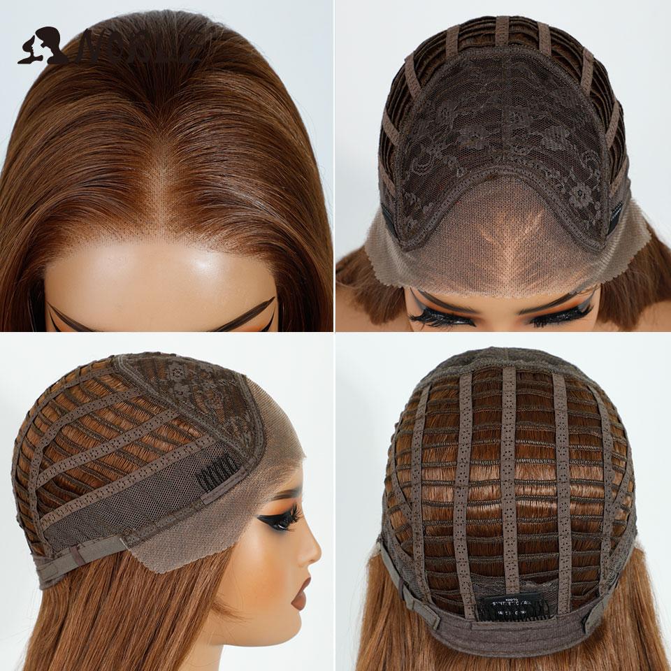 Noble Cosplay Synthetic Lace Front Wigs For Women 13x3 Straight Lace Wig Pre Plucked Layered Wig Ombre Blonde Brown Lace Wig