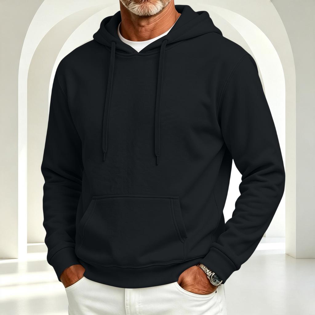 Men's Lined Hoodie Color Casual Pullover