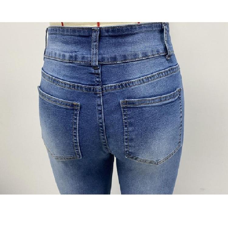 Vintage Stretch Flare Women Denim Jeans Casual Solid Trousers for Ladies