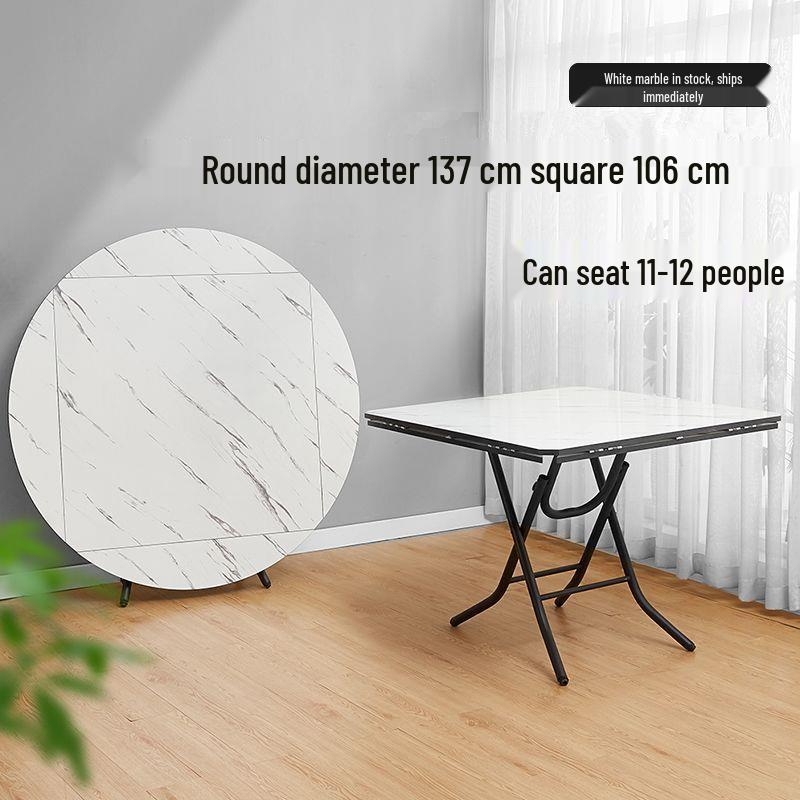 Compact Foldable Round Dining Table for 4 - Ideal for Small Apartments