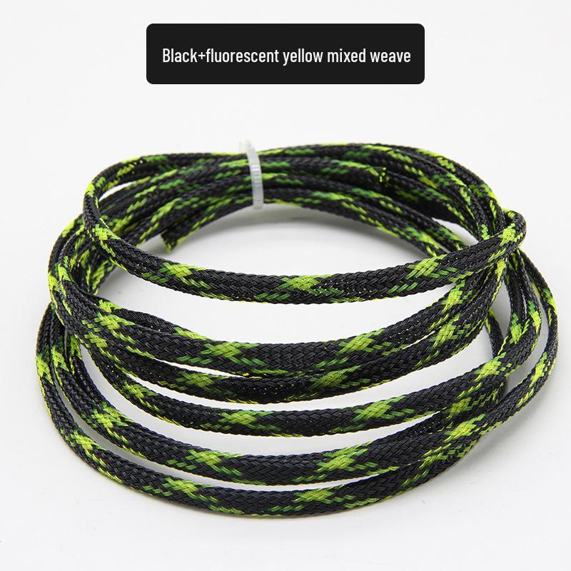 PET Braided Expandable 3mm Snakeskin Mesh Audio Cable Sleeve, Nylon Shockproof, 5 Meters