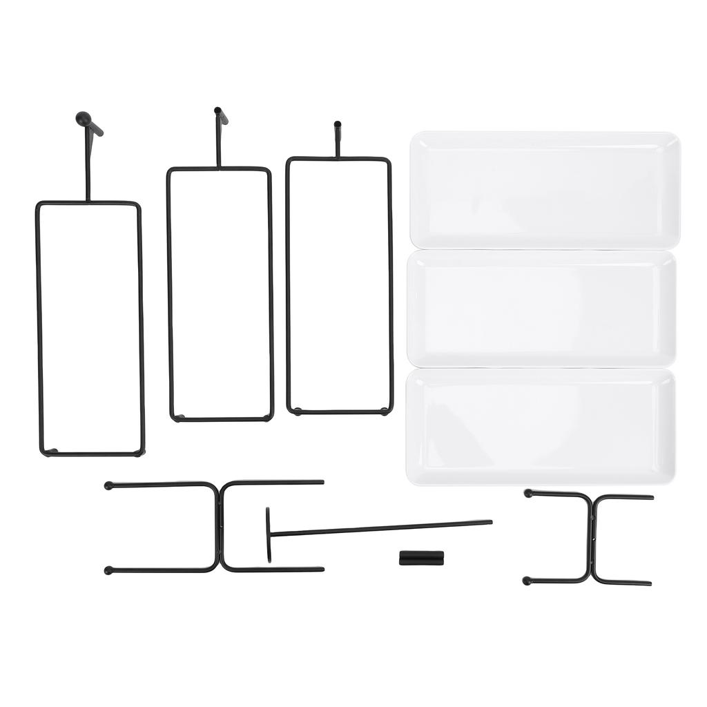 3 Tier Dessert Stand Fruit Display Tray Metal Frame Dishwasher Safe Easy Assembly and Disassembly Self Serve Pastry