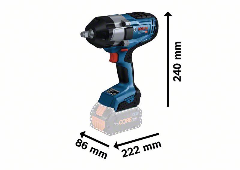 Cordless Impact Wrench 1/2' Gds 18V-1000 0*Ah - B 6019J8300