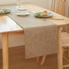 Einfacher Tischläufer aus Leinen Rechteckig Einfarbig Tischdecke Doppelseitig Haushalt Esstische Dekor