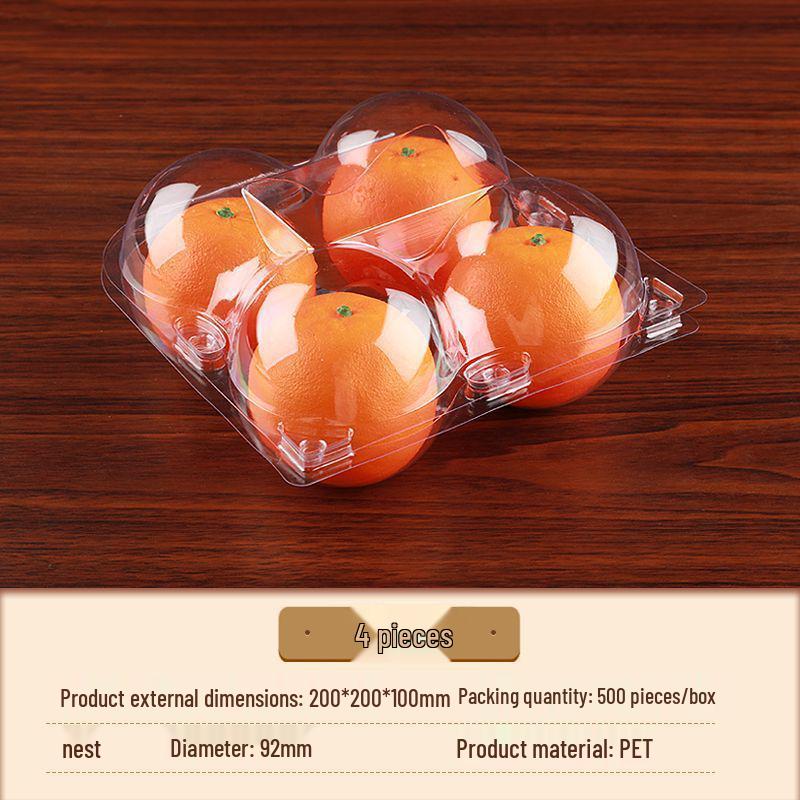 Pfirsich-Orange & Kiwi Transparente Einweg-Obstverpackungsbox
