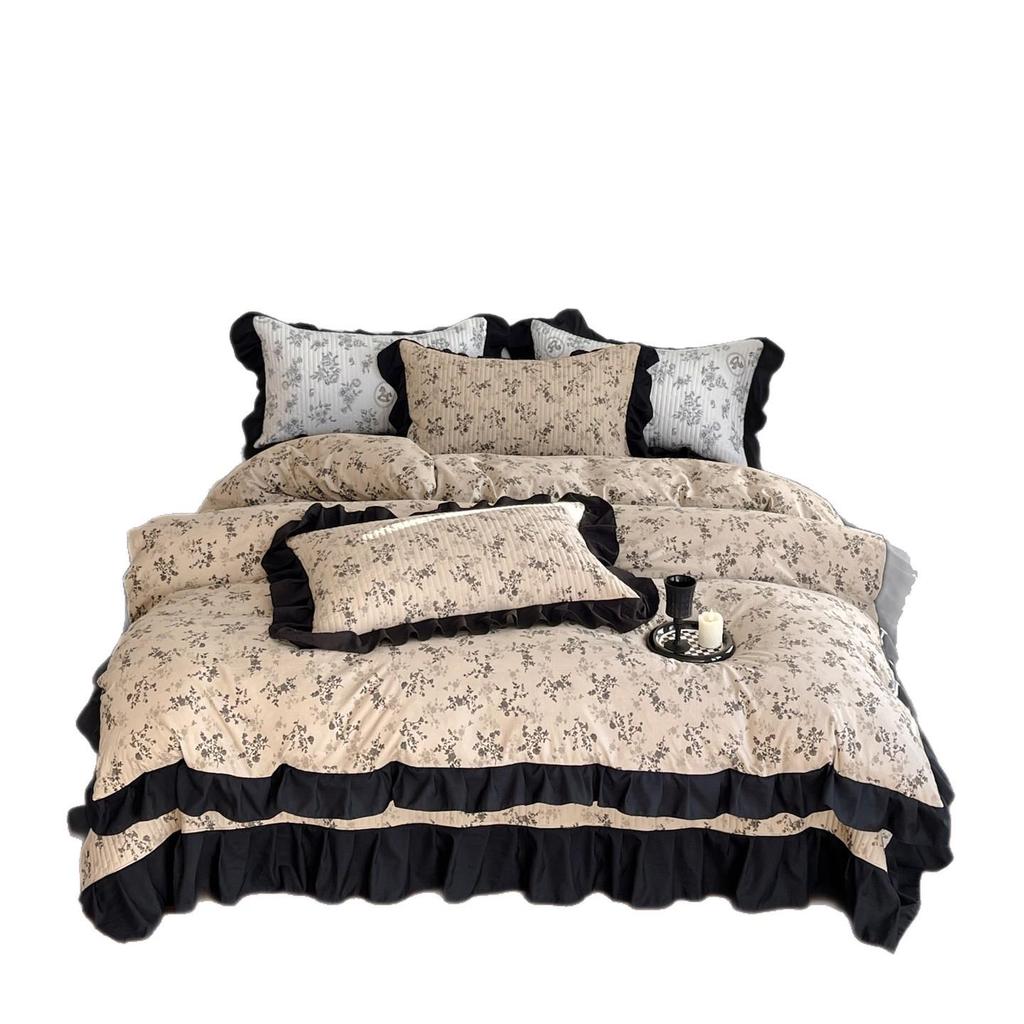 Korean Lace Floral Bedspread Set: Imitation Cotton, Single Dorm, 3-Piece