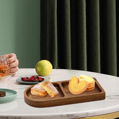 Elegant Wooden Serving Tray with Compartments for Entertaining Guests