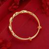 Gold Two-Tone Matte And Shiny Twisted Mobius Open Cuff Bracelet For Women