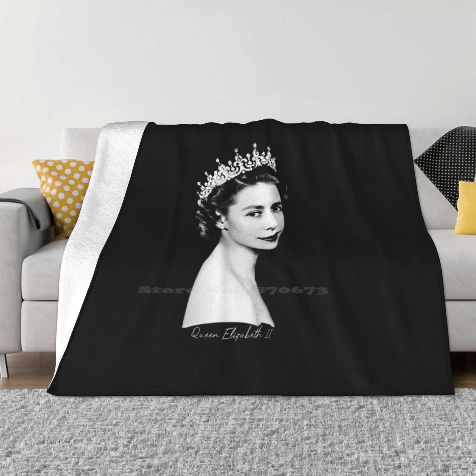 Queen Elizabeth Ii-Retro Latest Super Soft Warm Light Thin Blanket United Kingdom Queen Elizabeth Ii Uk London Royalty Royal 30x40in