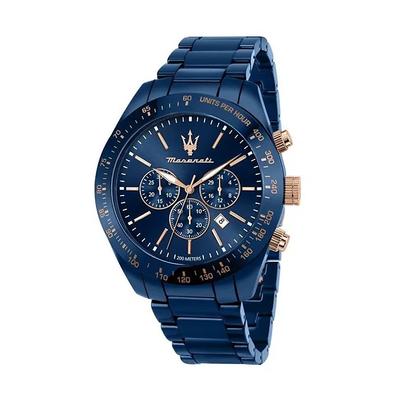 Traguardo Chronograph Edelstahl Blaues Zifferblatt Taucheruhr Quarz R8873650002 200M Herrenuhr