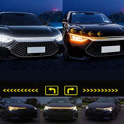 Scan Starting Car Dynamic Hood Lights Strip Turn Signal Light Car Ambient Daytime Running Light Flexible DRL Hood Light Strip