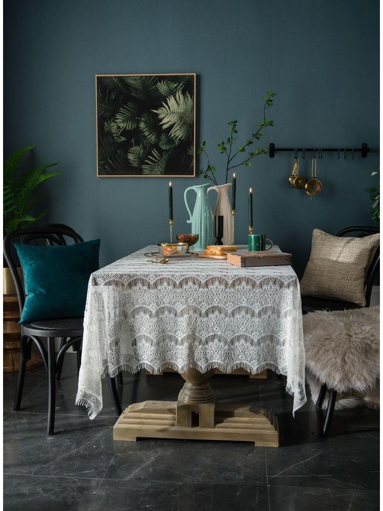 Lace Tablecloth Hollow Decoration L Cover Cloth Napkin Coffee Table Eyelashes Cafe Book Table Cloth