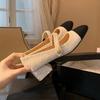 Sheepskin Version~ Genuine Leather Small Fragrant Style Thick Heel Mary Jane Shoes Women's French Retro Color Matching Word with Single Shoes High