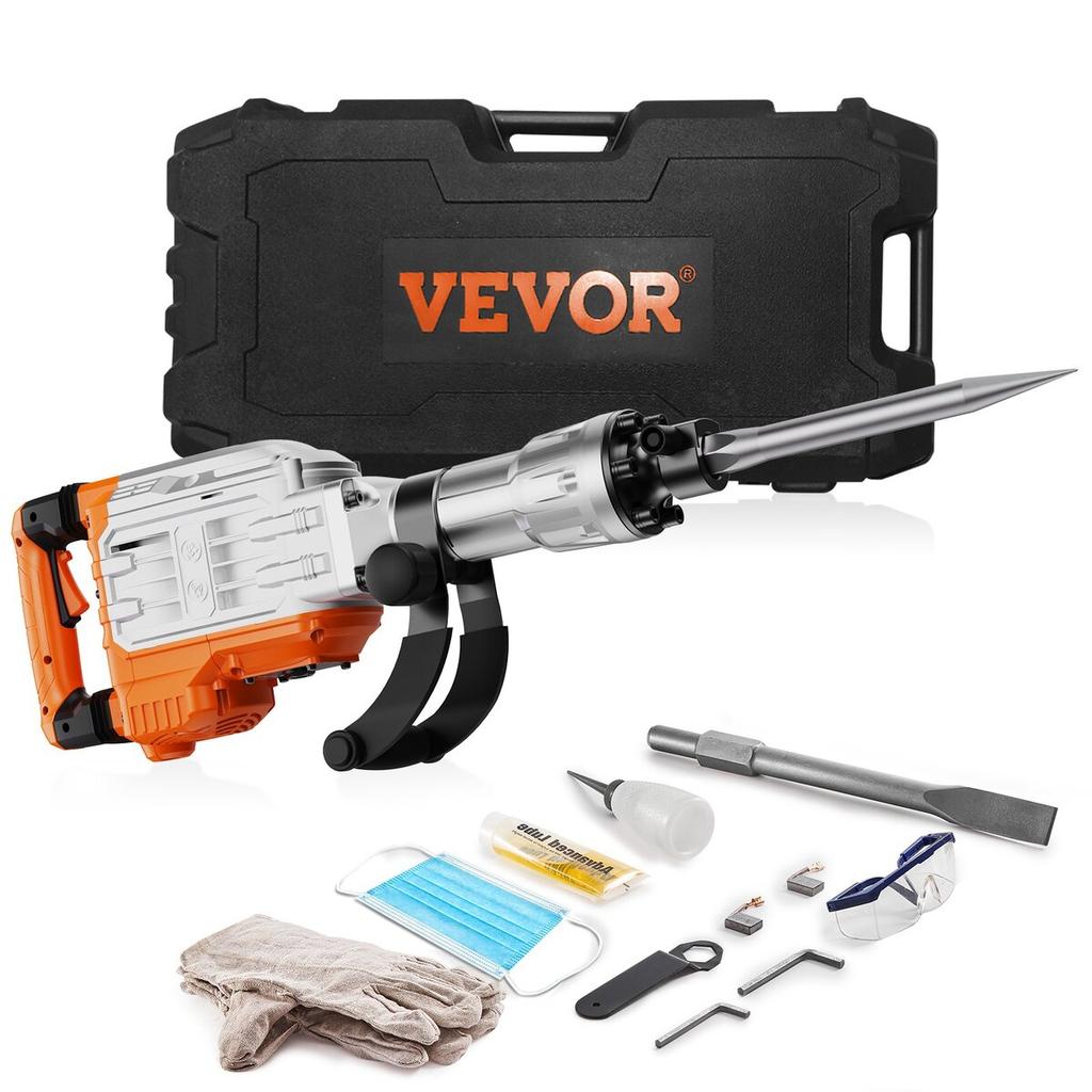 Demolition Jack Hammer Concrete Breaker 3500W Electric Hammer 2 Chisel Bits