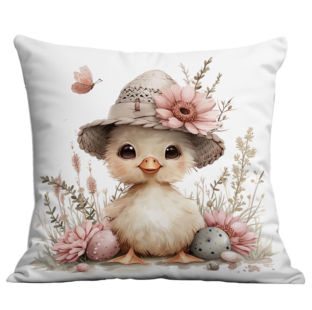 Neues Ostern Retro Floral Hase Ei Push Kissenbezug Zuhause Sofa Kissenbezug