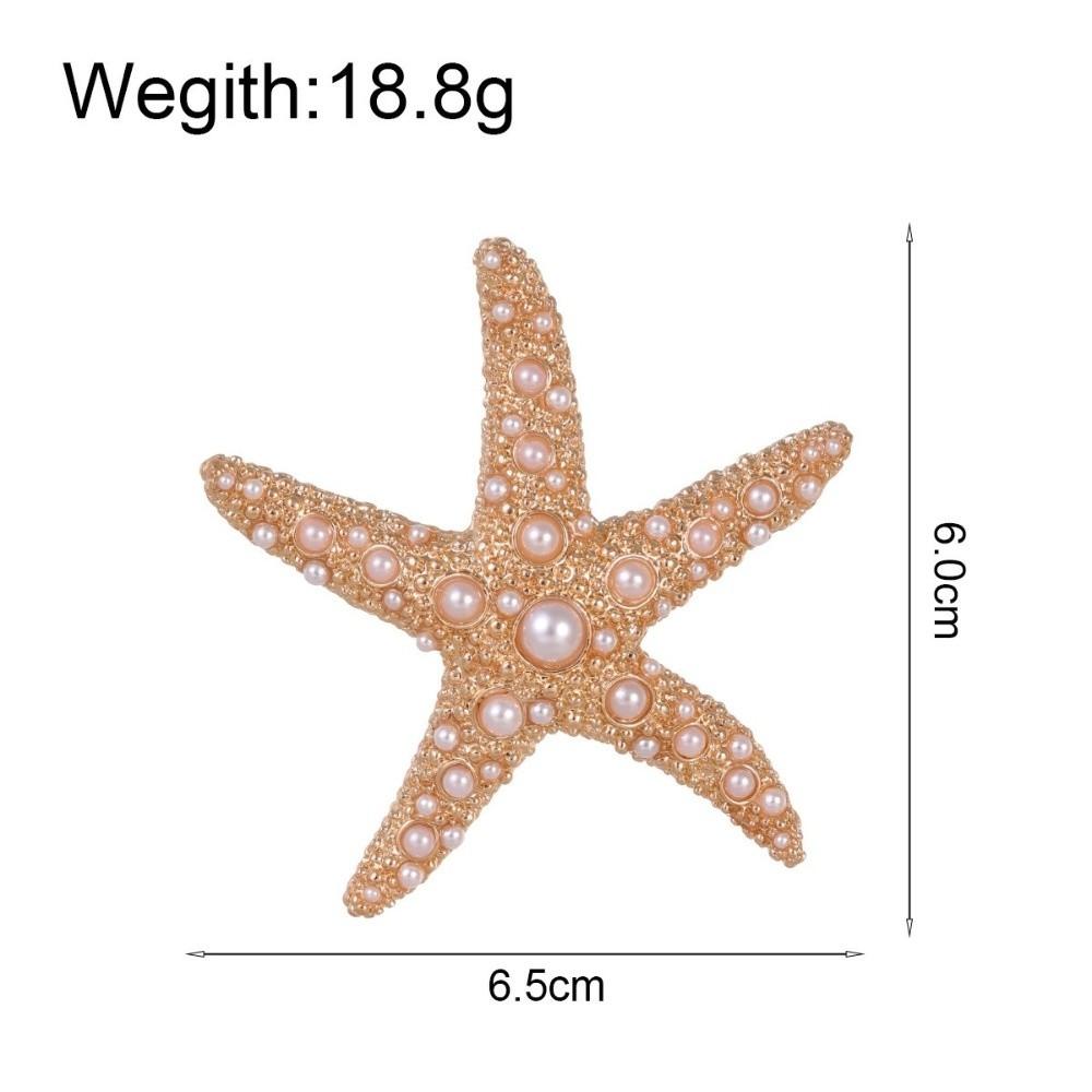 Pearl Starfish Starfish Star Metal Pin Jewelry Gift Chest Flower Pin Retro Starfish Brooch Women