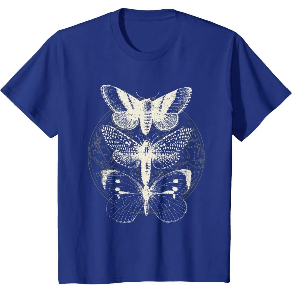 Witchcore Lepidoptera Butterfly Moth Insect Astronomy Lover T-Shirt Halloween Vintage T Shirt for Men Women Daily Four Seasons