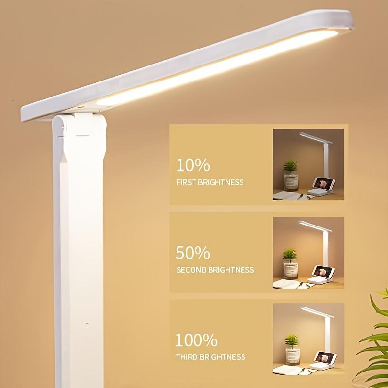 LED Touch Switch, White Folding Desk Lamp, Bedroom, Bedside, Study, Reading, Eye-protecting Night Light, USB Charging, Dimmable,