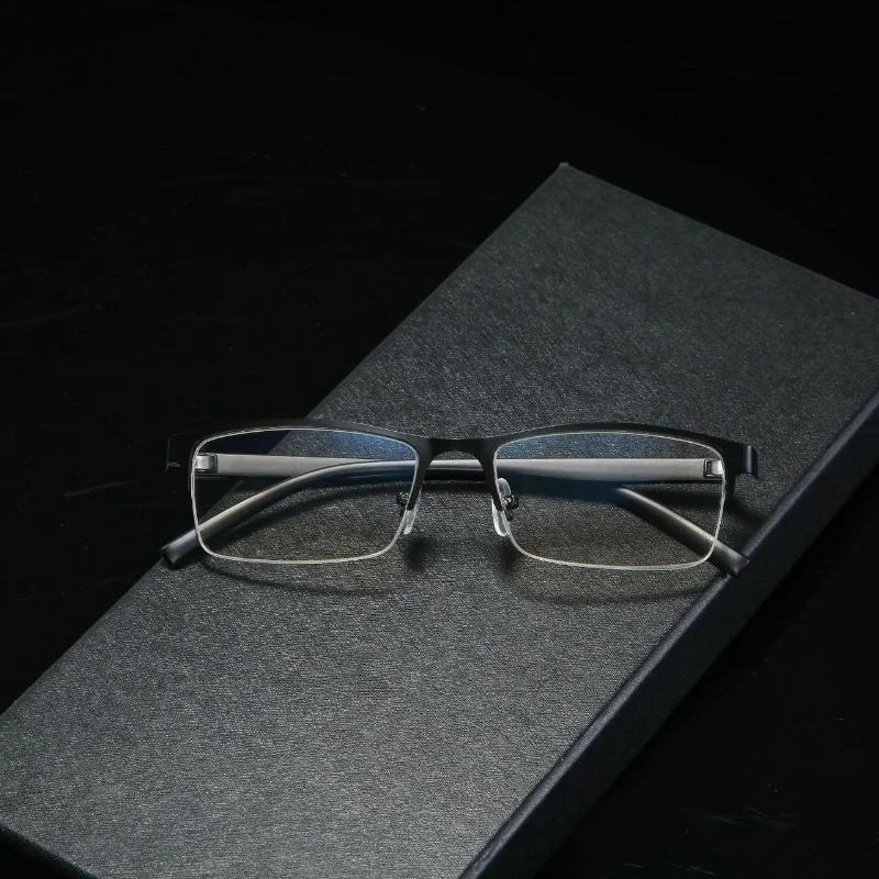 New Half Frame Myopia Glasses Eyewear Male Female Near Sight Glasses Ultra Light Black Blue -5.0 To -6.0 Mens Glasses Gafas