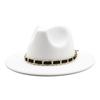British Jazz Hat Men'S And Women'S Wool Hat Simple Felt Big Eave Hat Tide Flat Edge Hat