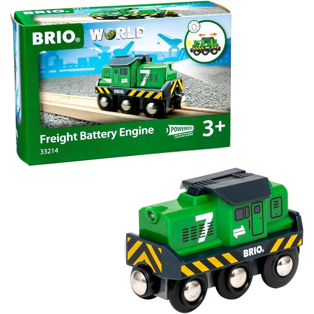 

Brio Battery Powered Cargo Transport Engine 33214 Wooden Toy Train for Ages 3 and Up
